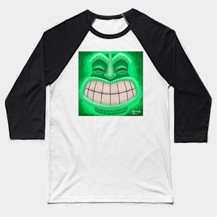 Big Mouth Retro Green Tiki! Baseball T-Shirt